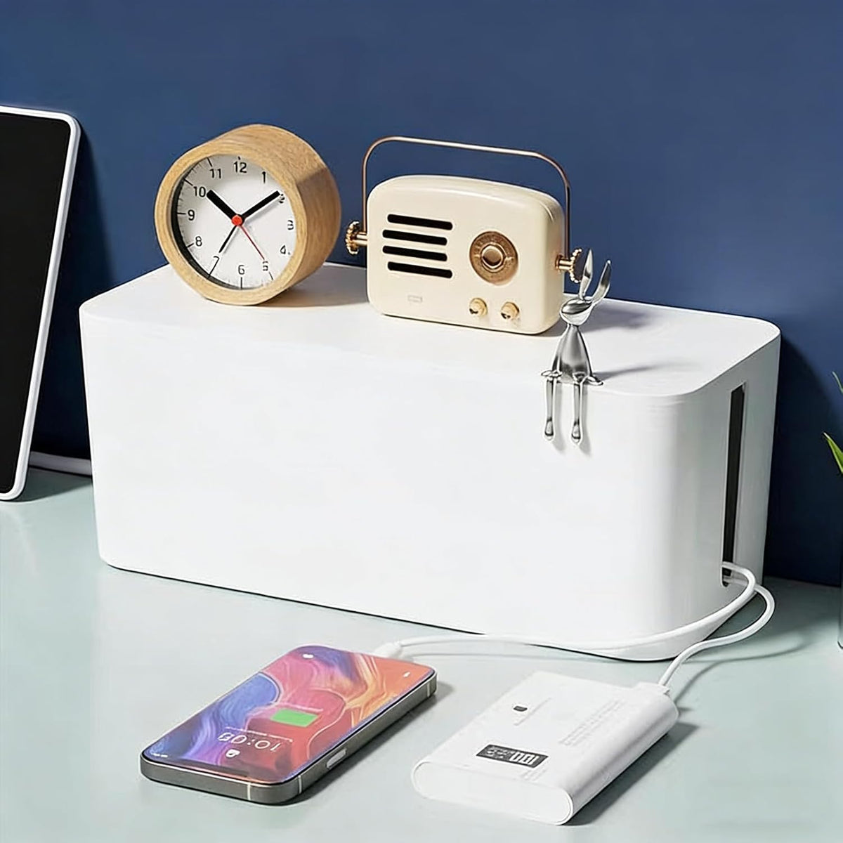 Cord Organizer Box Cable Management Hide Power Strips & Cords