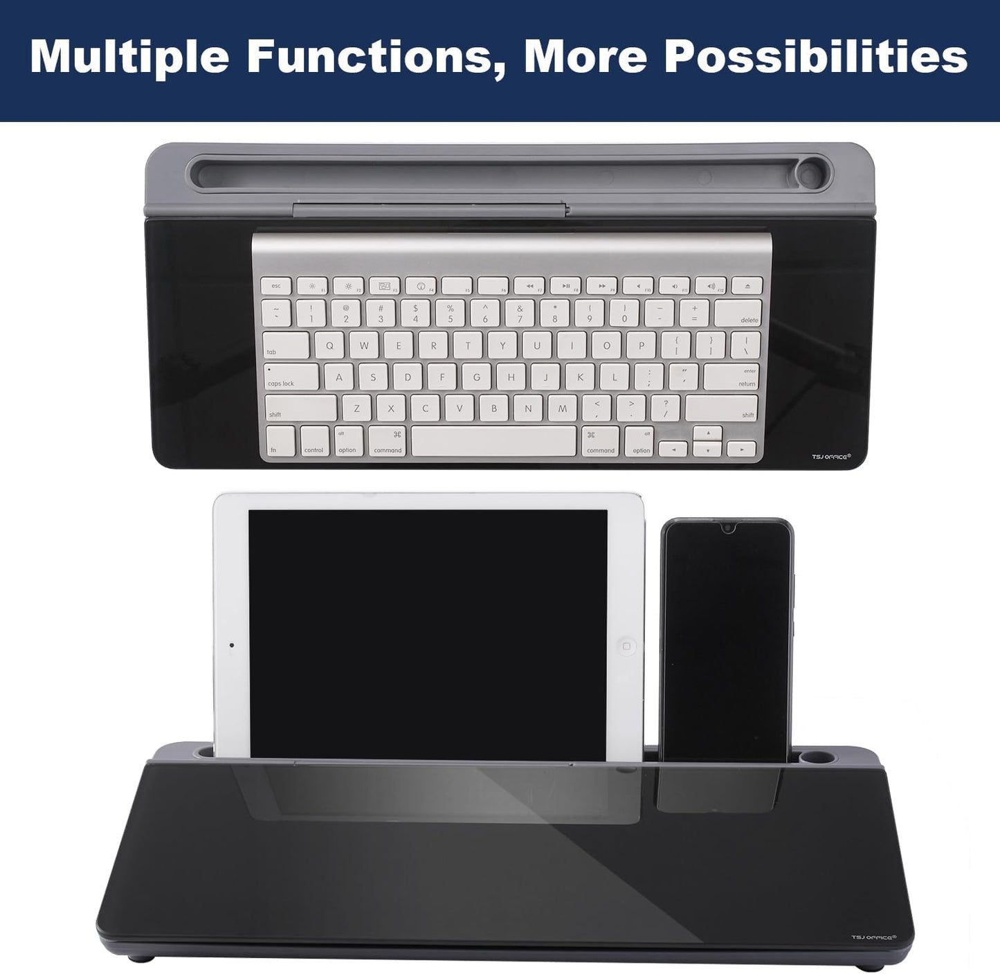 TSJ OFFICE Whiteboard Weekly Dry-Erase-Board - Desktop White Board Calendar Desk Organizers with Accessories Computer Keyboard Stand with Drawer, for Office, Home, School Supplies - White Calendar