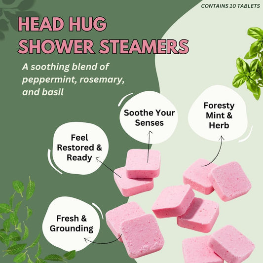 The Herbal Zen Head Hug Shower Steamer Aromatherapy Relief - 10 Pack