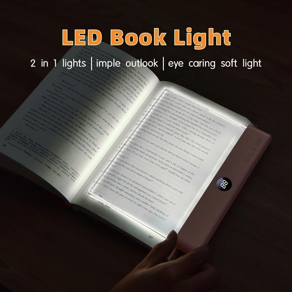 Choudao LED Book Light & Night Light 2 in 1,Dimmable Flat Reading Light