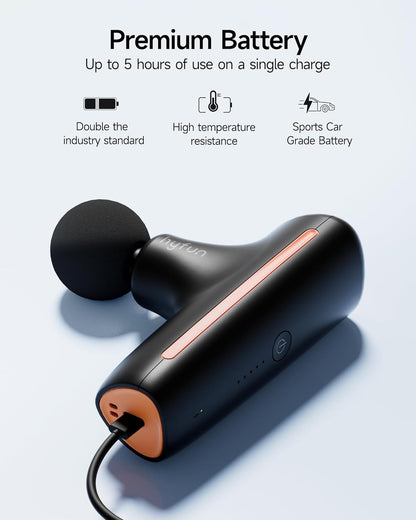 H1 Super Mini Massage Gun, Compact Portable Deep Tissue Massage Gun, Pocket-Sized Sports Travel Massager, Percussion Muscle Massager Gun for Home, Gym, Office, Black