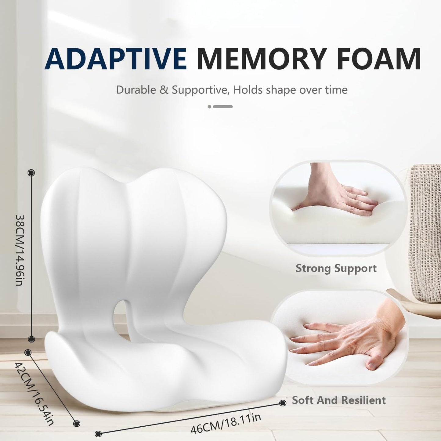Car Seat Cushion for Long Driving, Office Chair Cushion | Truck Seat Cushion, Increase Height by 3.94 Inch, Double Non slip, Improves Sitting Posture, Sciatica & Tailbone Pain Relief