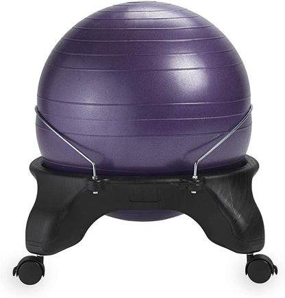 Gaiam Classic Balance Ball Chair – Ergonomic Stability Chair for Desk & Office | Yoga Ball Seat with Base, Air Pump, & Exercise Guide | Improves Posture & Core Strength (300 lb Capacity)