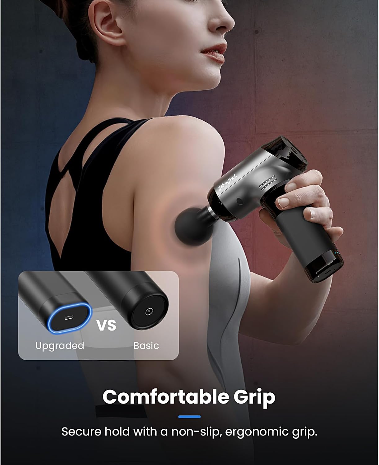 BOB AND BRAD T2 Pro Massage Gun with Heat and Cold, Deep Tissue Percussion Massager Gun for Pain Relief, Muscle Massager, Electric Back Massagers for Professional Athletes Runner