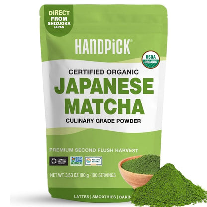 HANDPICK Lemon Balm Tea Bags – 100 Count | 100% Pure & Naturally Dried | Caffeine-Free Herbal Tea with Citrus Flavor & Aroma | Premium Lemon Balm Leaf