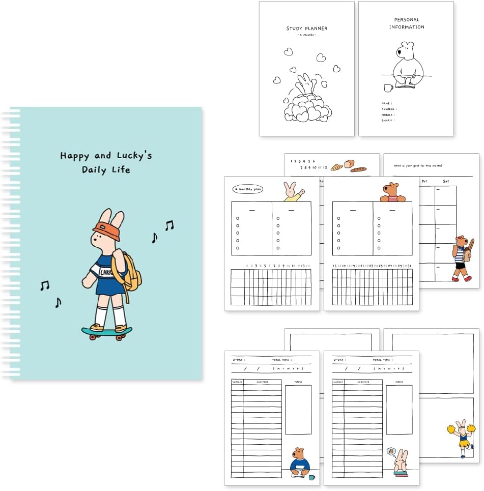 Monolike Basic B5 Monthly + Weekly Planner pad, A SET - Academic Planner, Weekly & Monthly Planner, To-do list, Note pad, Scheduler