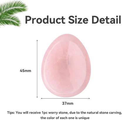 WHAL&YUNE Tiger Eye Obsidian Thumb Worry Stone for Anxiety, Healing Crystals Natural Oval Gemstone Meditation Reiki Balancing Accessories Gift for Stressed People- 1.8 inches