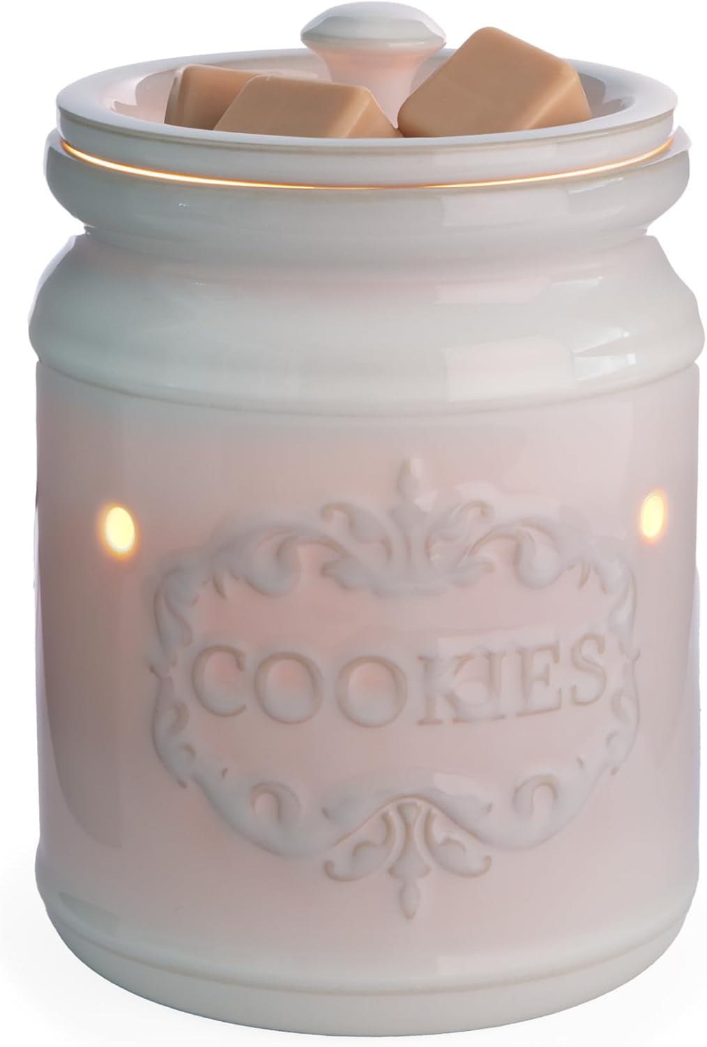 Candle Warmers ETC. Illumination Fragrance Warmer- Light-Up Warmer for Warming Scented Candle Wax Melts and Tarts or to Freshen Room, White Harmony