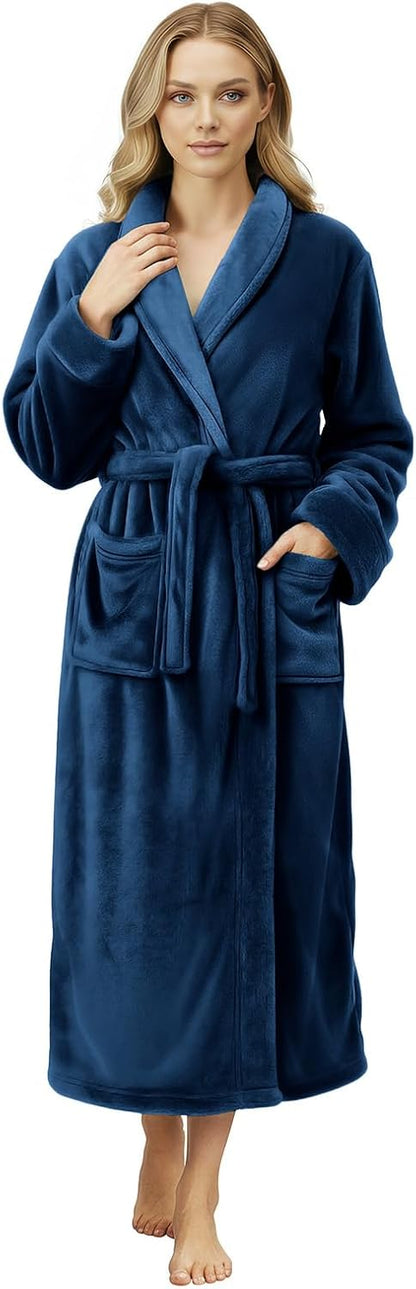 Premium Ultra Soft Robes for Women Plush Fleece Long Bathrobe