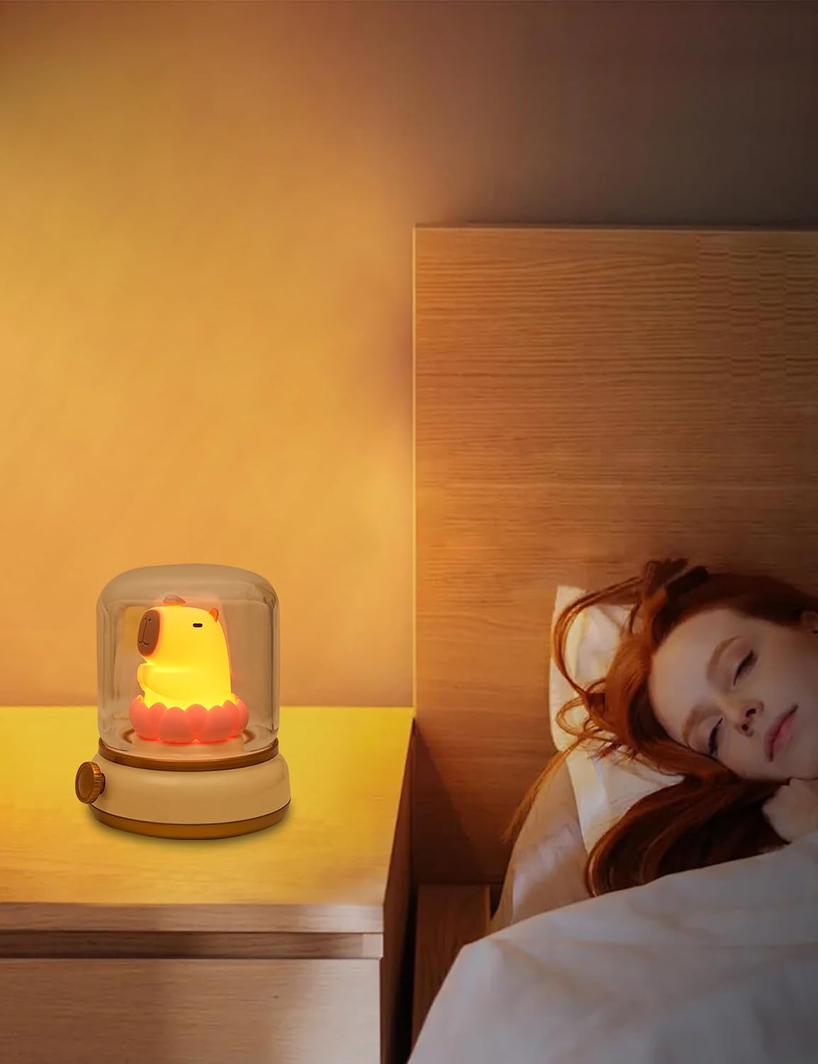 WANIDEA Flameless Candles Lamp, Led Candles,Cute Kerosene Lamp,Silicone Flame Amber Light,Adjustable Dimmable Rechargeable Night Light for Kids,Girls,Teenager Kids Bedroom Christmas
