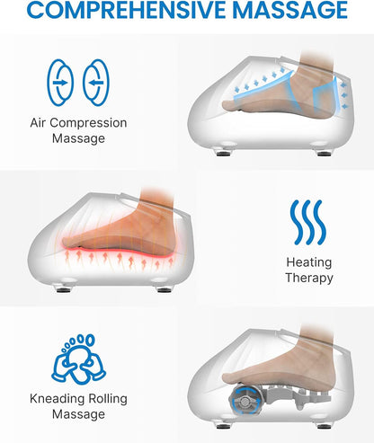 RENPHO Foot Massager Machine with Heat [2026 Upgraded], Plantar Fasciitis FSA Eligible HSA Massager, Shiatsu Foot Massager for Neuropathy, Birthday Self Care Gifts for Women Men, Up to Size 14, Black