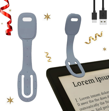 Rechargeable Kids Book Light, Cute Bookmark Reading Light for Kids, Dimmable Portable LED Book Light for Reading in Bed, Eye-Caring Bedtime Reading Lamp for Children & Travel, Black