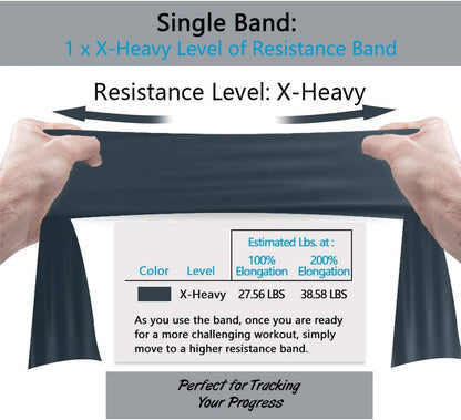 A AZURELIFE Professional Individual Exercise Resistance Bands, Single 5, 6,7 Ft or 8 Yards Elastic Bands, Non-Latex Stretch Bands for PT, Yoga, Pilates, Rehab, at-Home or The Gym Workouts