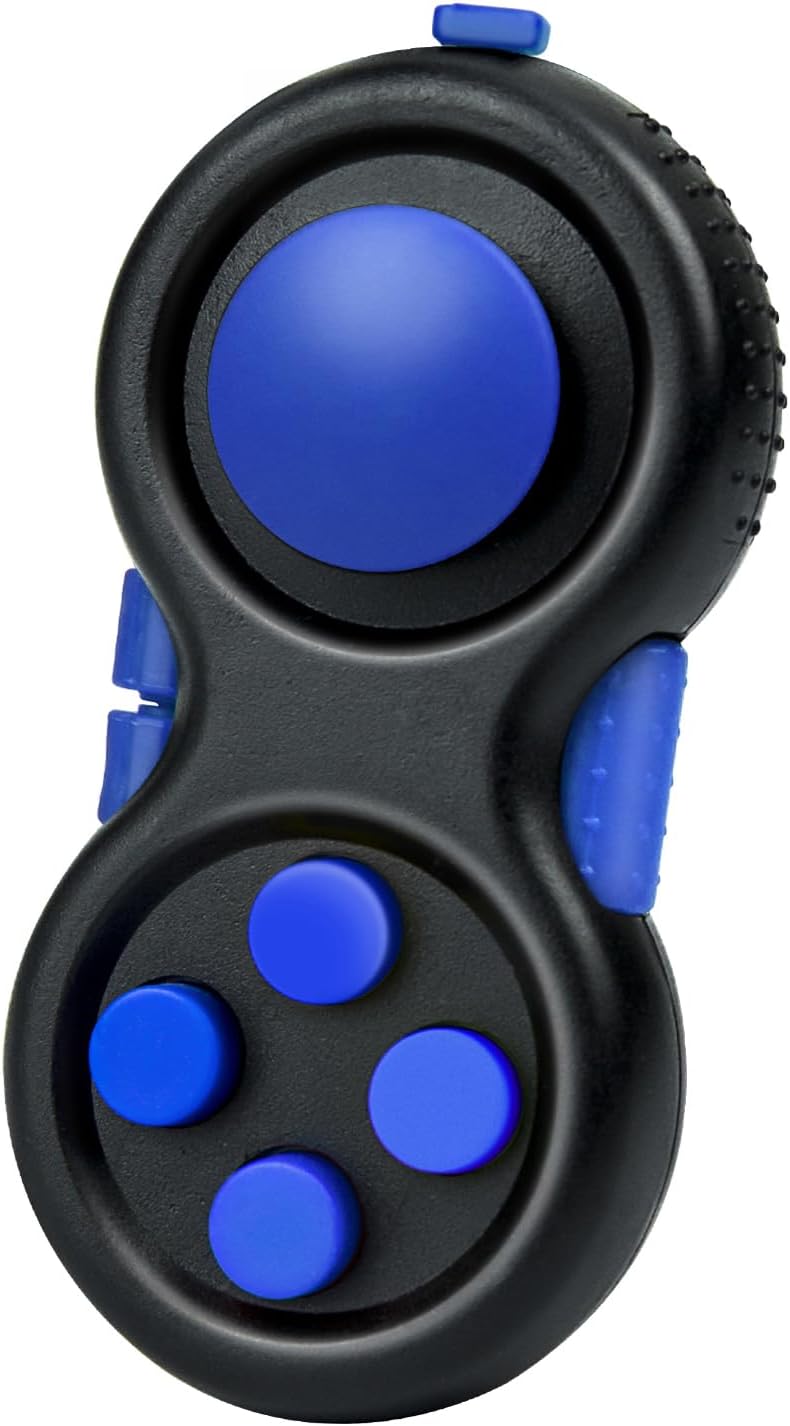 Original Fidget Toy Game, Rubberized Classical Controller Fidget Concentration Toy with 8-Fidget Functions and Lanyard - Excellent for Relieving Stress and Anxiety