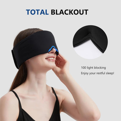 ALASKA BEAR Sleep Mask for Side Sleepers Patented Design, Cup-Shaped and Extra-Soft, 100 Blackout Eye Mask Shades Cover for Men and Women Home or Travel, Machine Washable, Black