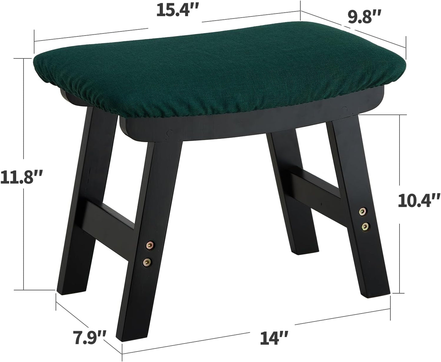 Foot Stool Ottoman Foot Rest Under Desk,Small Stool for Living Room, Bedroom and Kitchen (Brown Legs - Beige Stool Surface)