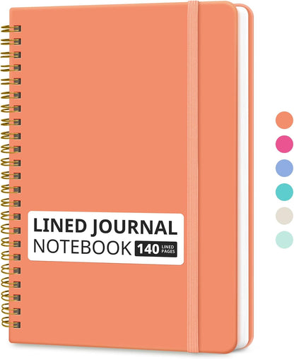 Taja Lined Spiral Journal Notebook for Women & Men, 140 Pages, College Ruled Hardcover Notebook for Work & Note Taking, Journals for Writing, A5(5.7" x 7.9") - Green