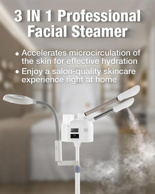 Professional Facial Steamer 3 in 1 Steamer for Face White