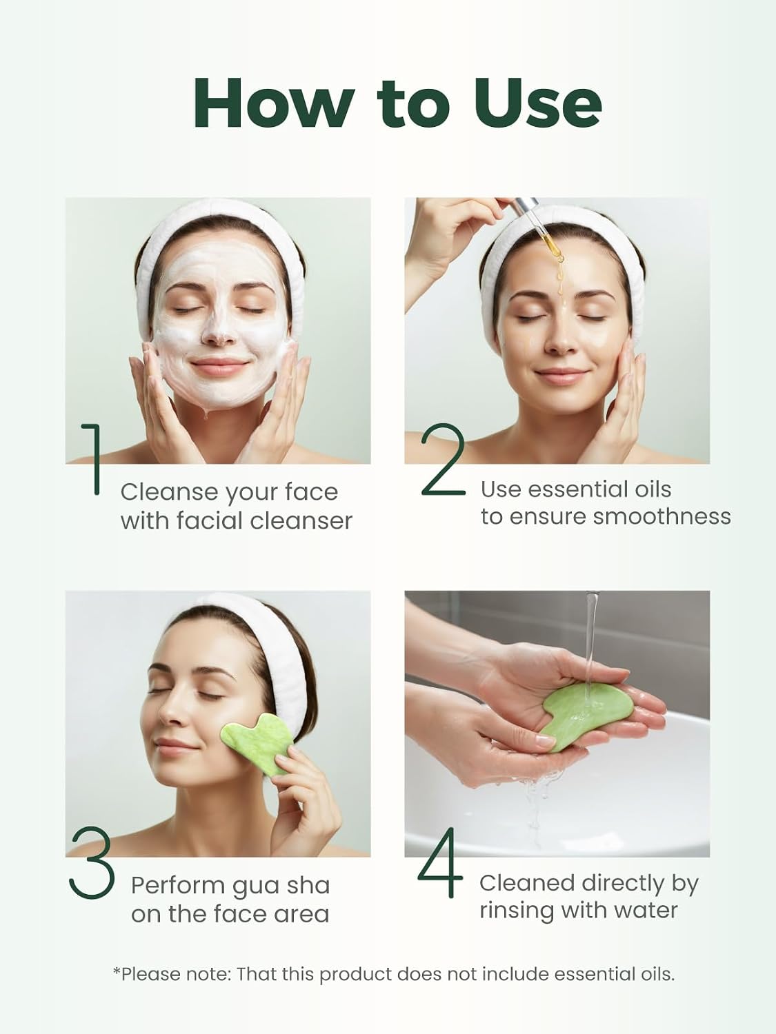 Face Roller & Gua Sha Facial Tools, Face Massager for Self Care, Jade Roller for face, Jawline Sculpting and Puffiness Reducing