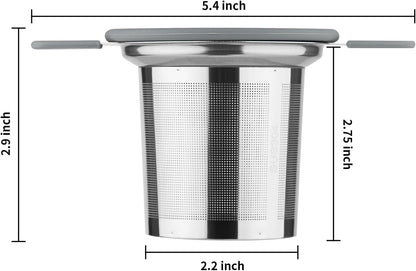 Ohtomber Tea Infuser Strainers, Stainless Steel Loose Leaf Tea Strainer Stepper with Heat Proof Double Handles, Extra Fine Mesh Ball Infusers, Diffuser Holder Filter for Mugs