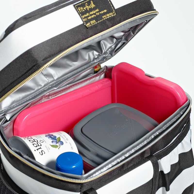 Cool Coolers by Fit & Fresh 4 Pack XL Slim Ice Packs, Quick Freeze Space Saving Reusable Ice Packs for Lunch Boxes or Coolers