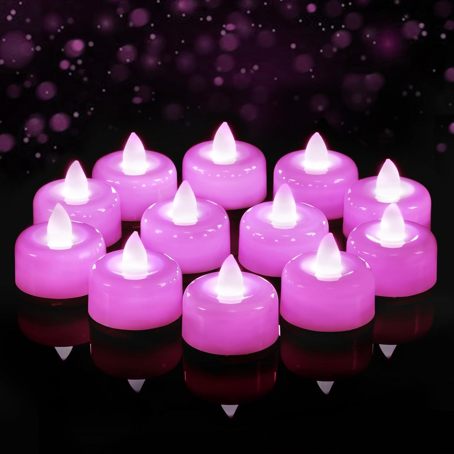 Amagic 12/24/50/100/150Pack Flameless LED Tea Lights Candles Battery Operated, Electric Fake Tealight Candles for Votive, Halloween, Christmas, Home Decor, Wedding, Table Decor (12Pack)