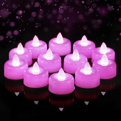 Amagic 12/24/50/100/150Pack Flameless LED Tea Lights Candles Battery Operated, Electric Fake Tealight Candles for Votive, Halloween, Christmas, Home Decor, Wedding, Table Decor (12Pack)