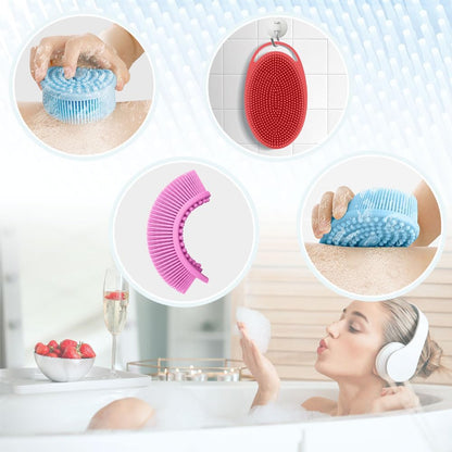 Silicone Body Scrubber, Exfoliating Body Scrubber Silicone, 3pack Soft Loofah Silicone Body Scrubbers for Use in Shower, Shower Scrubber for Body, Silicone Scrubber Men Women for All Skin