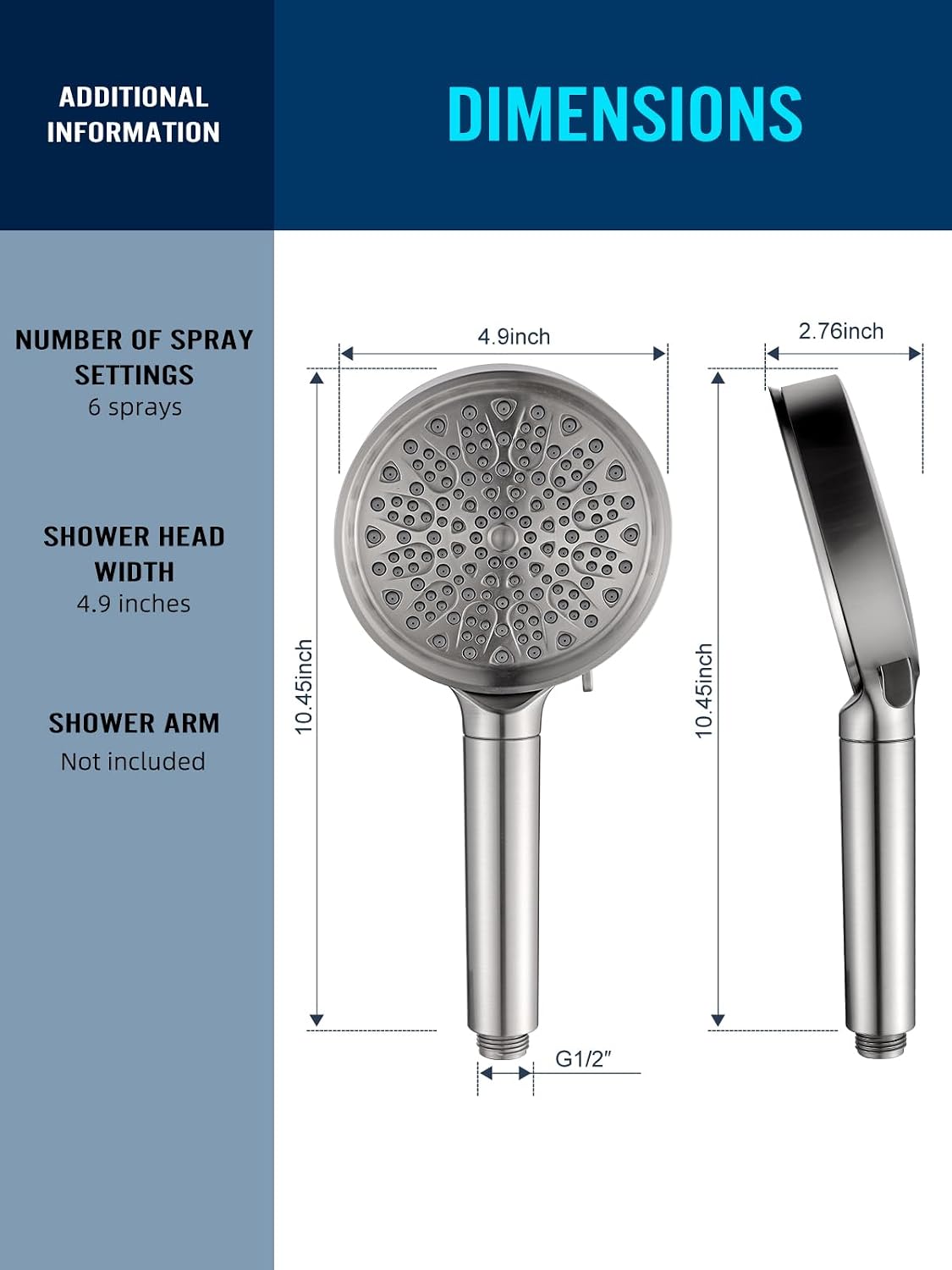 Cobbe Filtered Shower Head with Handheld, High Pressure 6 Spray Mode Showerhead with Filters, Water Softener Filters Beads for Hard Water - Remove Chlorine - Reduces Dry Itchy Skin, Chrome
