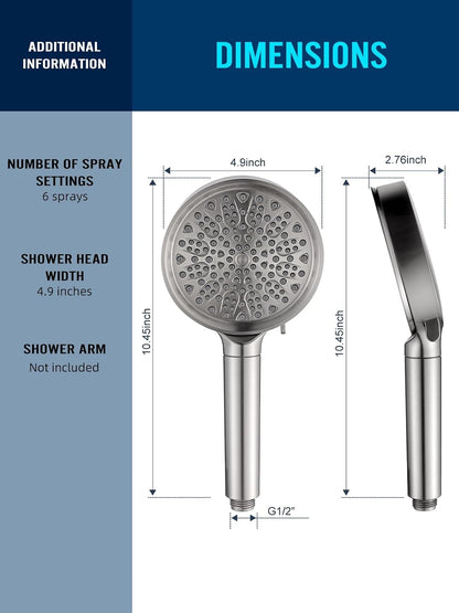 Cobbe Filtered Shower Head with Handheld, High Pressure 6 Spray Mode Showerhead with Filters, Water Softener Filters Beads for Hard Water - Remove Chlorine - Reduces Dry Itchy Skin, Chrome