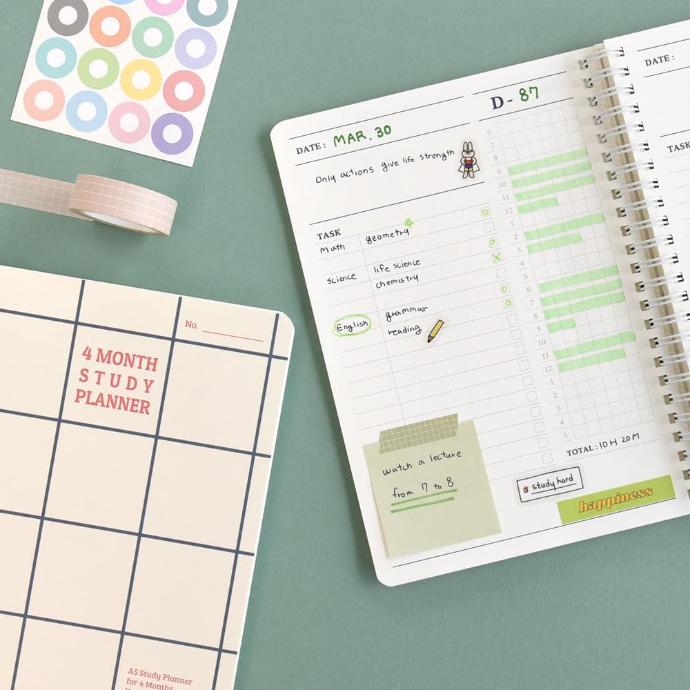 Monolike Basic B5 Monthly + Weekly Planner pad, A SET - Academic Planner, Weekly & Monthly Planner, To-do list, Note pad, Scheduler
