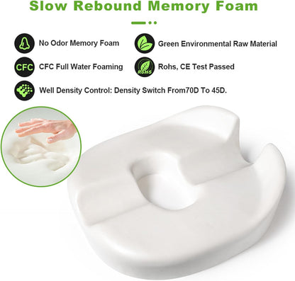 Donut Pillow Coccyx Seat Cushion for Prostate, Sciatica, Pelvic Floor, Pressure Sores, Pregnancy, Perineal Surgery, Postpartum Recovery Pain Pressure Relief Memory Foam Chair Pad