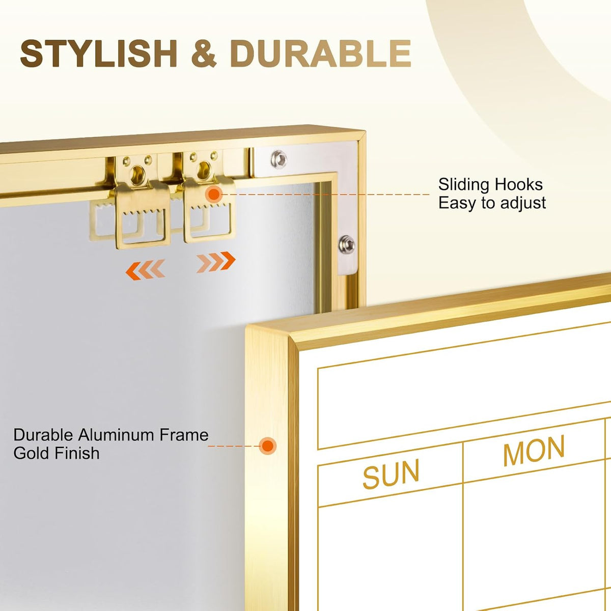 Dry Erase Calendar Whiteboard, 24''x18'', Monthly White Board Planner