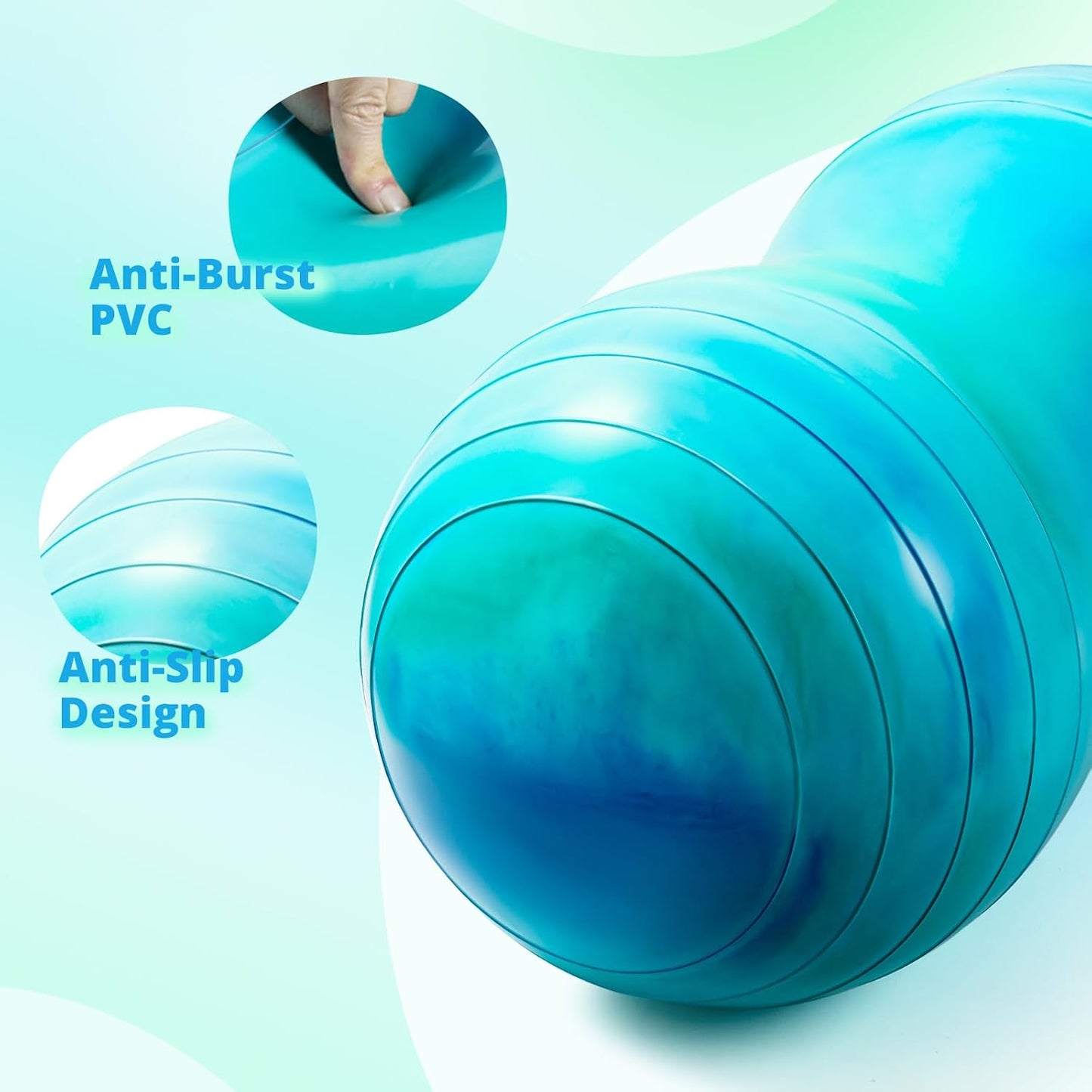 18’’/20’’ Peanut Ball for Kids & Adults, Anti-Burst Exercise Ball for Autism Sensory Training, Pregnancy & Physical Therapy, Yoga Balance Ball Chair for Fitness.