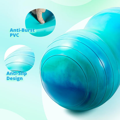 18’’/20’’ Peanut Ball for Kids & Adults, Anti-Burst Exercise Ball for Autism Sensory Training, Pregnancy & Physical Therapy, Yoga Balance Ball Chair for Fitness.