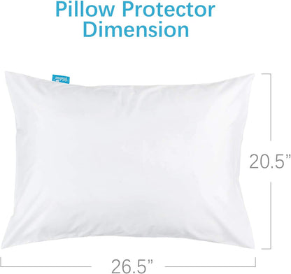 Pillow Protectors Waterproof 2-Pack, Standard Size with Zipper