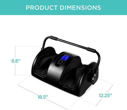 Best Choice Products Shiatsu Foot Massager with Heat for Plantar Fasciitis & Neuropathy, Kneading Foot & Calf Massager with Remote, 360° Adjustable Handle, Rolling & Compression Massage - Satin Black