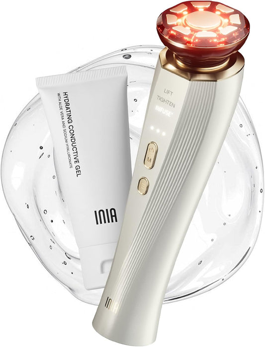 INIA FLARE 3-in-1 Red Light Therapy Beauty Device for Face & Neck White