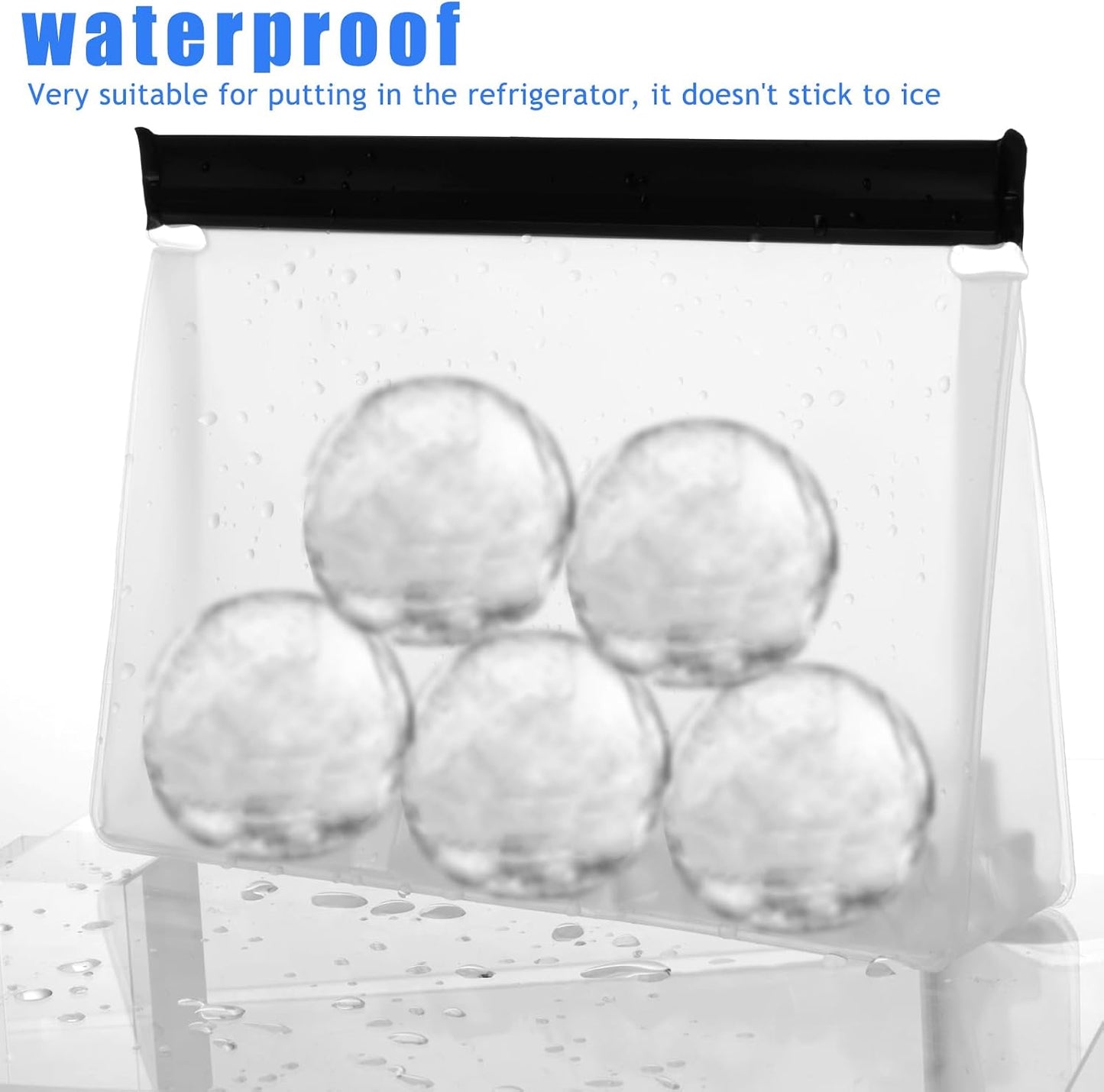 6 Pack Reusable Ice Storage Bags, 10 x 7.3 x 2.2in Leak Proof Ice Bags With Secure Zip Close Design, Bpa-Free