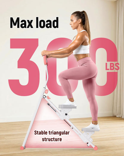 Stair Stepper for Home, Folding Stair Climber with LCD Monitor, Quiet Cardio Machine for Full Body Workout & Glute Training, 300LB Capacity