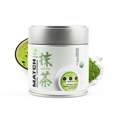 EFOOFAN Organic Ceremonial Matcha Powder, 1st Harvest Shade-Grown, 45g Tin