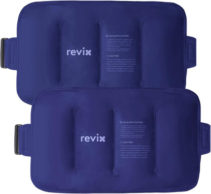 REVIX Ice Pack for Injuries Reusable Gel for Lower Back, Cold Packs for Back Shoulder, Elbow, Hip, Leg, Wrap Around Entire Knee, Soft Cold Compress,16 × 9" Navy