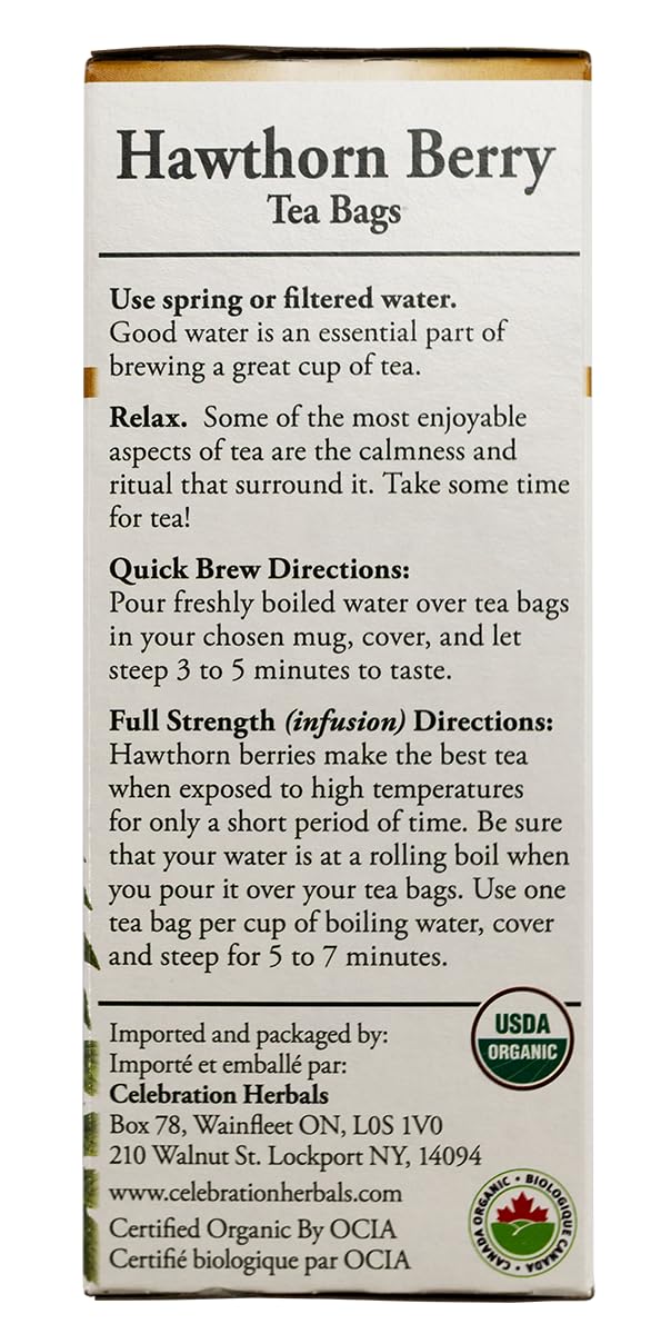 Celebration Herbals Organic Hawthorne Berries Tea Bags 24 Count