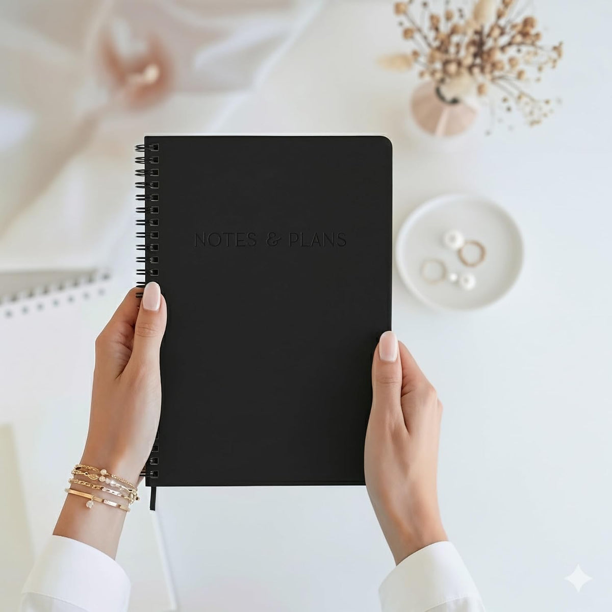 Beautiful Daily Planner And Notebook With Hourly Schedule - Spiral Notebook