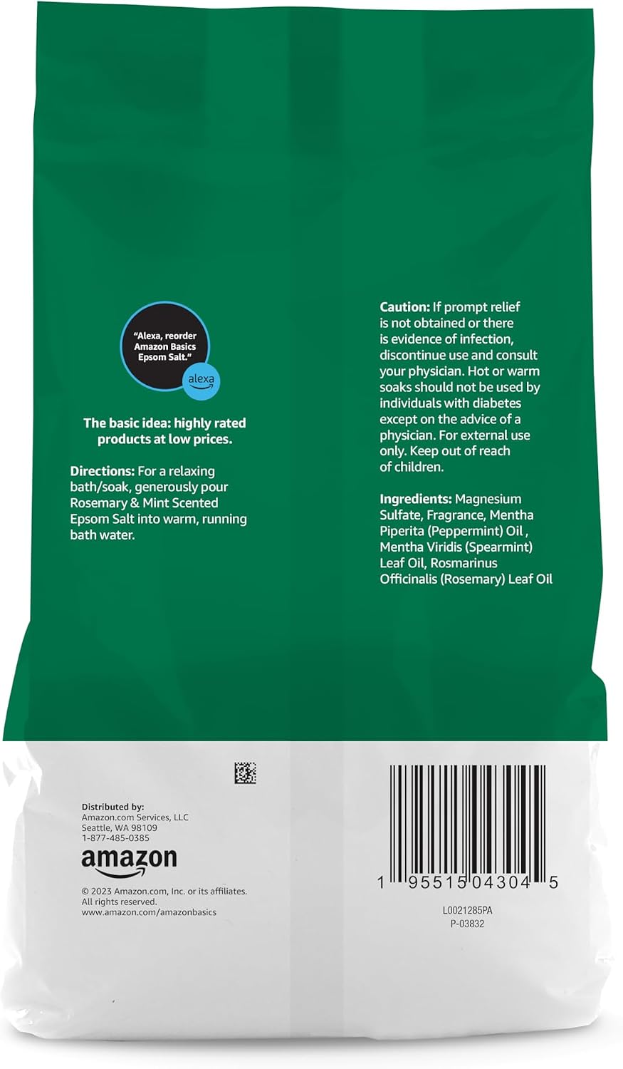 Amazon Basics Epsom Salt Soaking Aid, Lavender Scented, Relax & Relief, Resealable, 3 Pound, 1-Pack (Previously Solimo)
