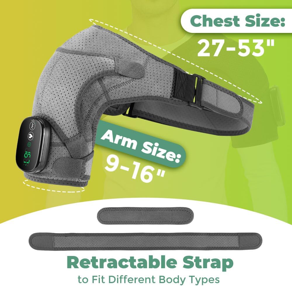 Shoulder Heating Pad with Massage, FSA Eligible Items List, Shoulders Massager for Pain Relief, Left Right Heated Shoulder Wrap for Rotator Cuff & Shoulder Brace Support, HSA Approved Products Only