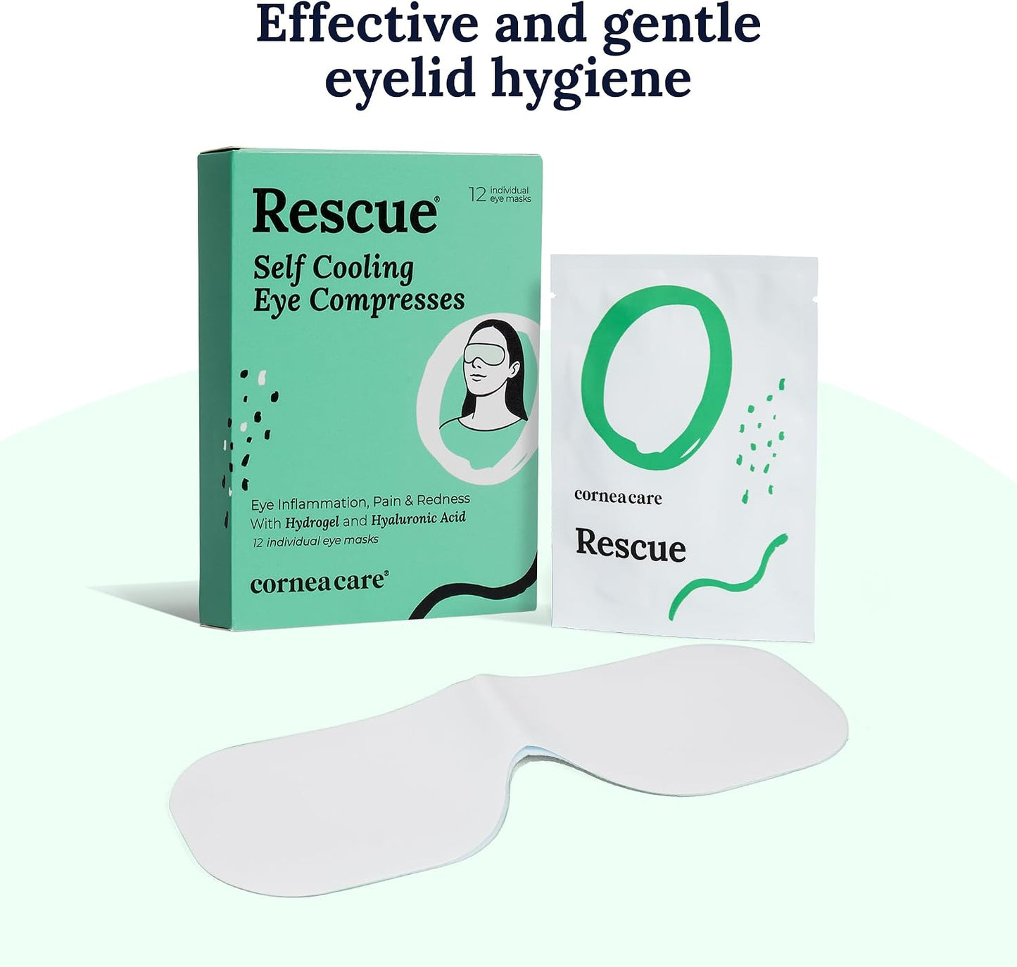 CorneaCare Rest: Self Heating Warm Compress for Dry Eyes | Heated Eye Mask for Fast Relief | Steam Mask for Stye Treatment | No Microwave or Washcloth Needed | Travel Ready Warm Compress | 30 Count