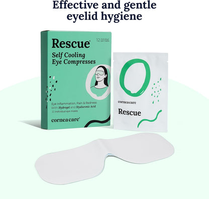 CorneaCare Rest: Self Heating Warm Compress for Dry Eyes | Heated Eye Mask for Fast Relief | Steam Mask for Stye Treatment | No Microwave or Washcloth Needed | Travel Ready Warm Compress | 30 Count