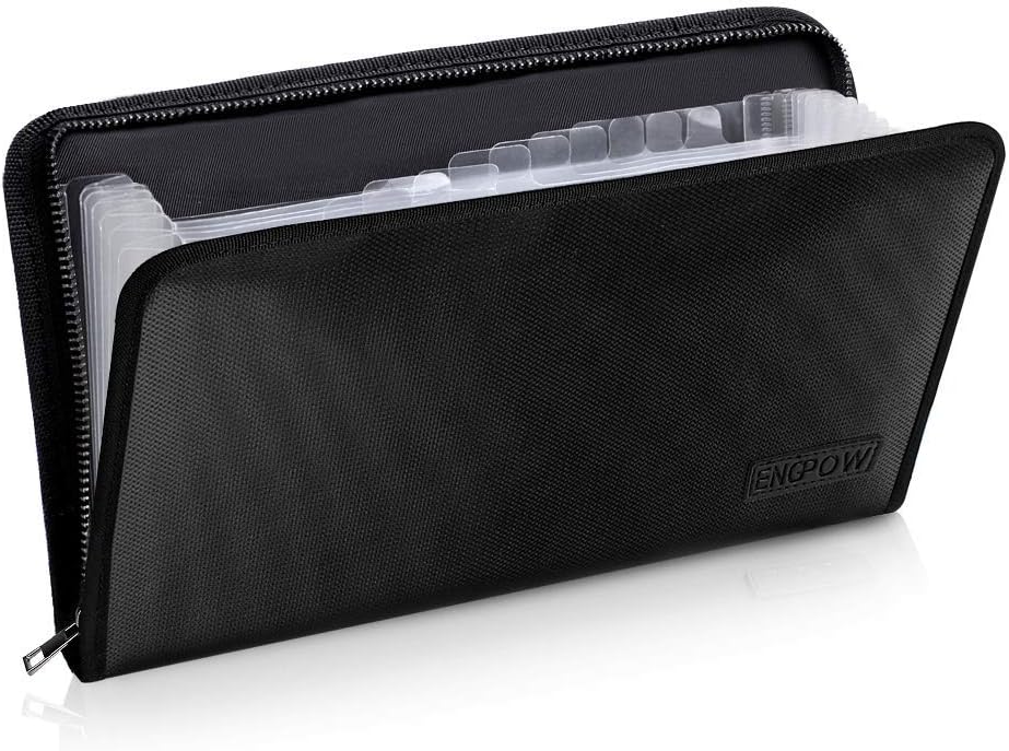 ENGPOW Receipt Coupon Organizer, Fireproof 13 Pockets Accordian Folder