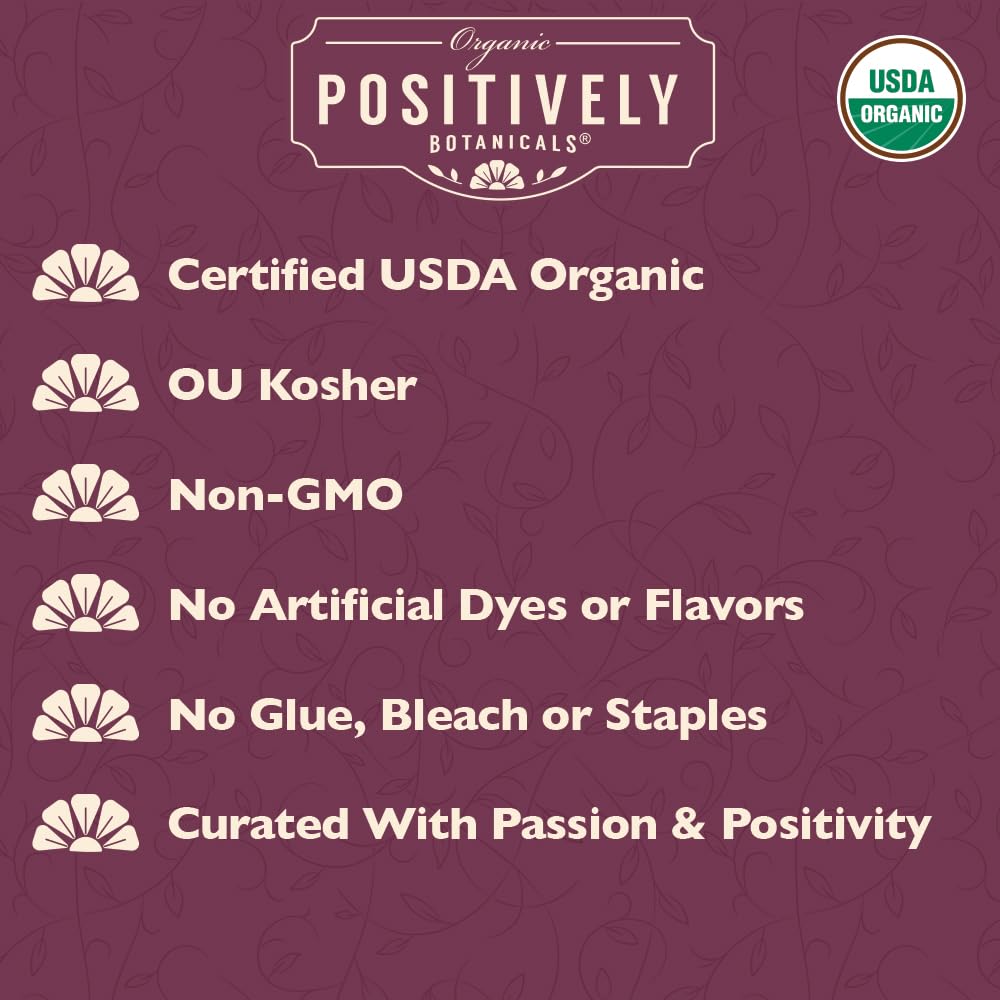 Positively Botanicals, Organic Raspberry Leaf Herbal Tea Bags, 20 Count